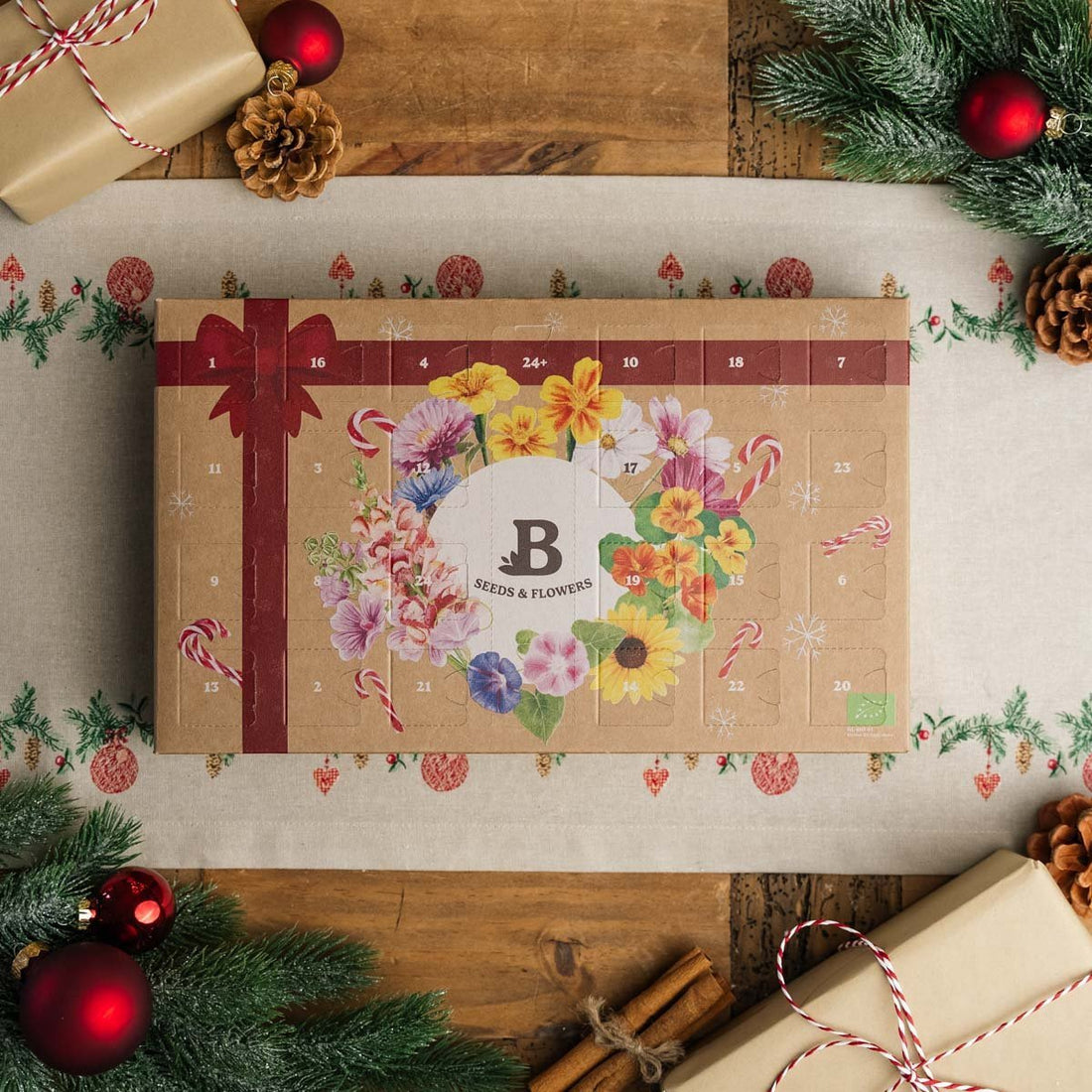 Kalendarz adwentowy z nasionami kwiatów